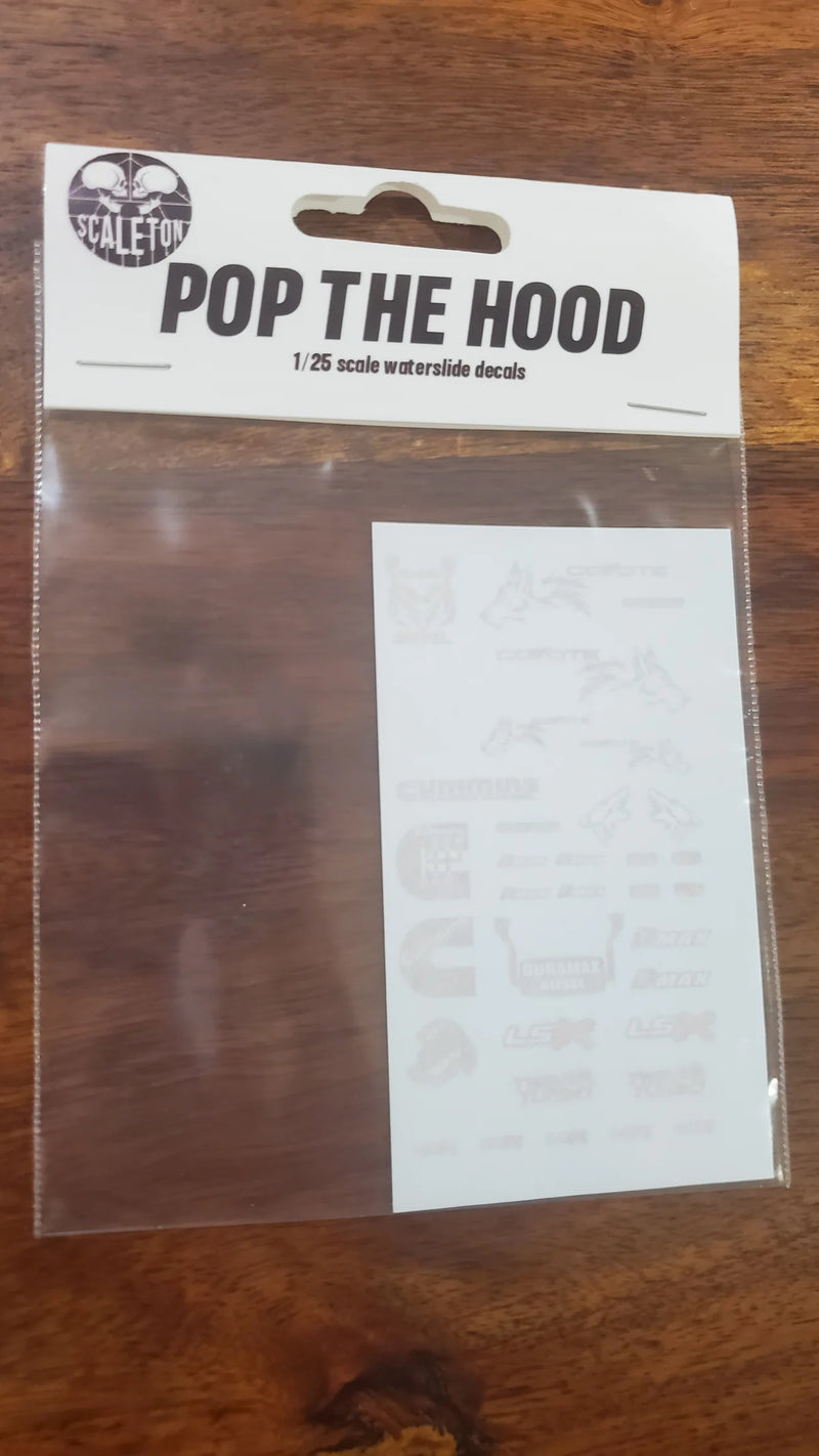 Scaleton - POP THE HOOD Decal 1/25 scale