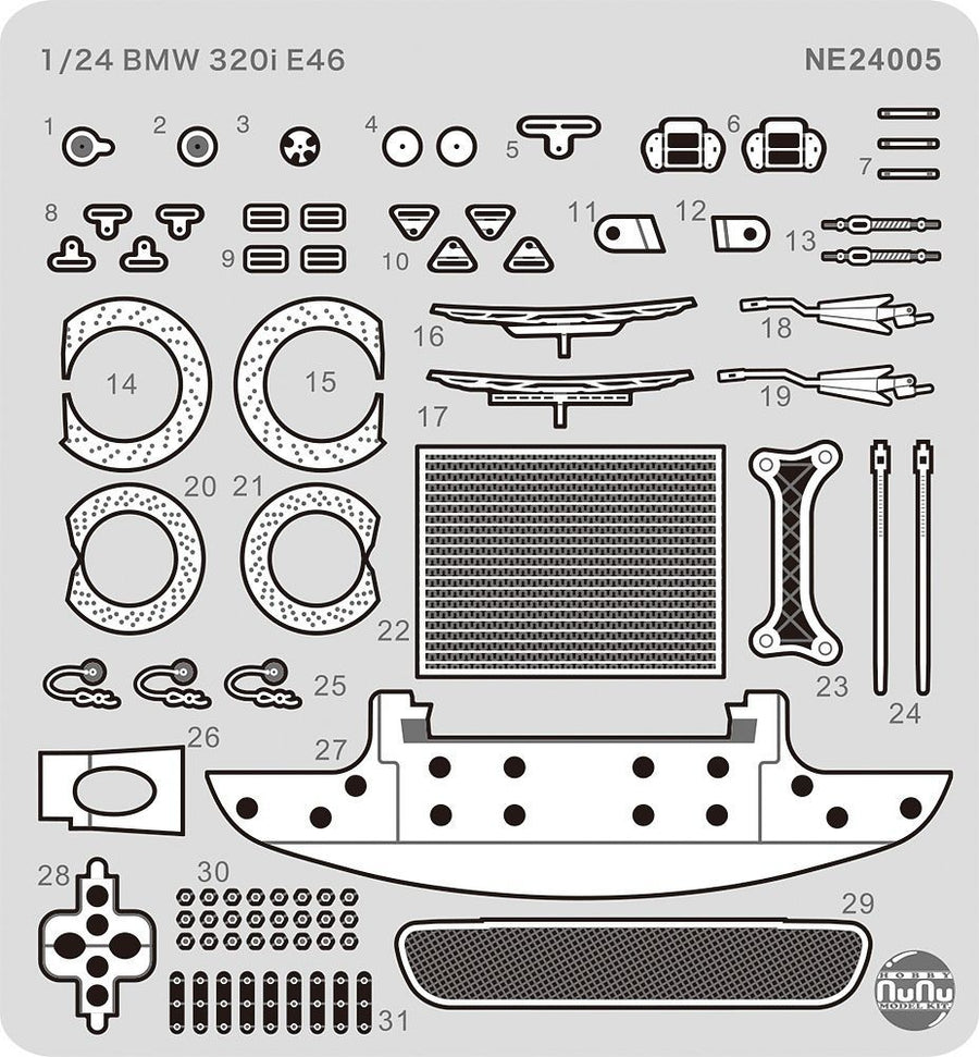 NuNu Hobby 1/24 BMW 320i E46 DTCC 2001 Detail-Up Parts | Scale Riders