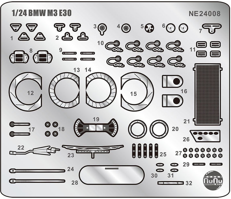 NuNu Hobby Detail-Up Parts for 1/24 BMW M3 E30 '88 SPA 24 Hours Winner