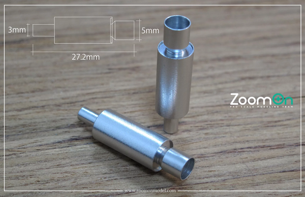 ZoomOn ZT022 HKS metal exhaust (L size) - Silver