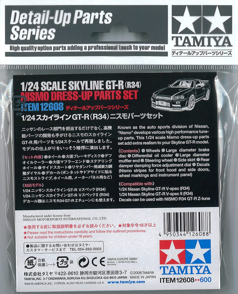 Tamiya 12608 Skyline GT-R (R34) NISMO Dress-Up Parts Set 1/24 Scale Kit