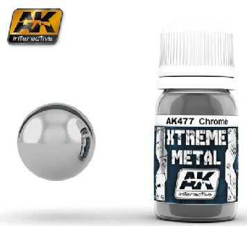 AK-INTERACTIVE AKI-477 Xtreme Metal Chrome Metallic Paint 30ml Bottle
