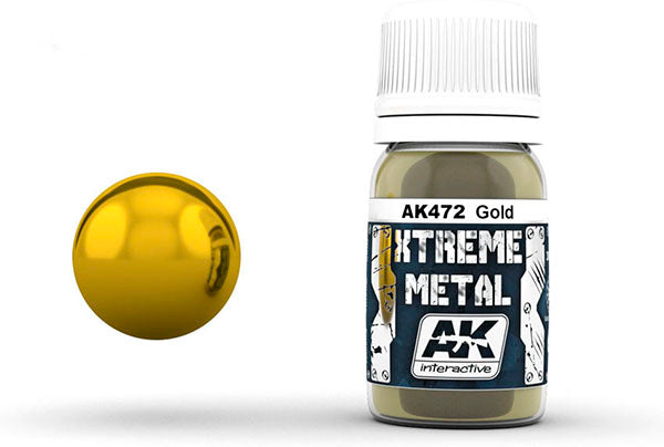 AK-INTERACTIVE AKI-472 Xtreme Metal Gold Metallic Paint 30ml Bottle