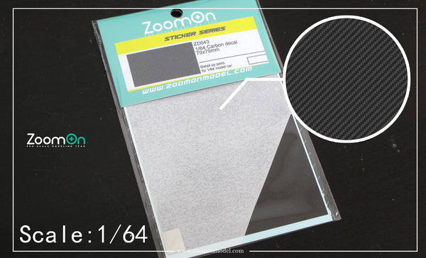 ZoomOn ZD043 1/64 Carbon fiber decal -Twill weave