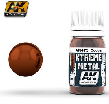 AK-INTERACTIVE AKI-473 Xtreme Metal Copper Metallic Paint 30ml Bottle