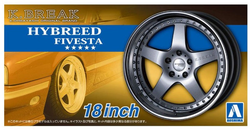 Aoshima 1/24 K-Break Hybreed Fivesta 18" Tire & Wheel Set