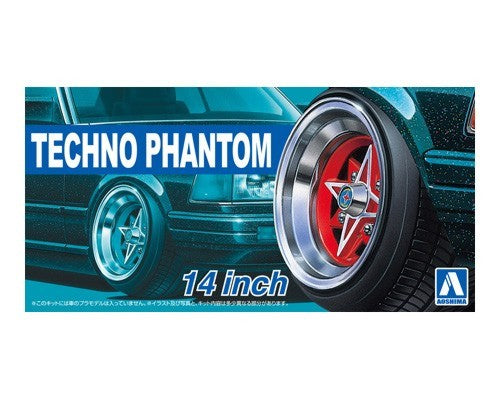 Aoshima 1/24 Techno-Phantom 14" Tire & Wheel Set