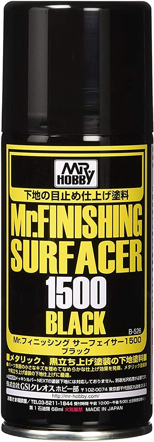 Mr. Hobby Mr. Finishing Surfacer 1500 Black 170ml (Spray)
