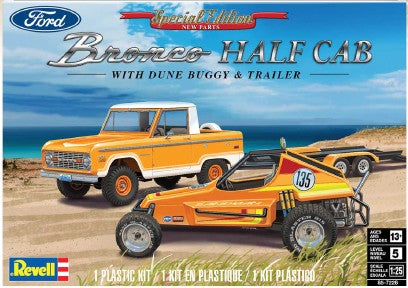 REVELL 1/25 Bronco Half Cab Truck w/Dune Buggy & Trailer (Special Edition)