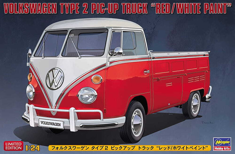 Hasegawa 1/24 Volkswagen Type 2 Pick-Up Truck "Red/White Paint"